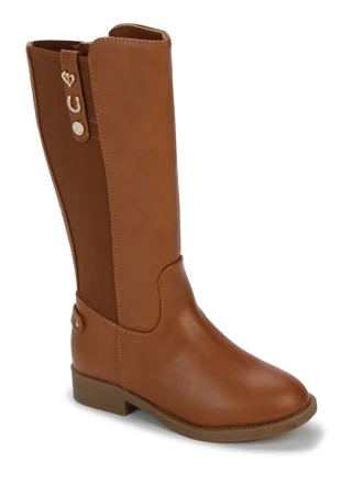 Thumbnail 1: Jessica Simpson Girls Evie Ash Tall Zippered Stretch Boot with Charms 