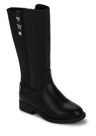 Thumbnail 1: Jessica Simpson Girls Evie Ash Tall Zippered Stretch Boot with Charms 
