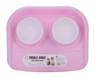 Thumbnail 1: Brooklyn Pet Gear Double-Diner w/ Splash Guard For Pets 