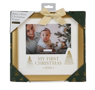 Thumbnail 1: KATE & MILO 10x9 My First Christmas Photo Frame Matted for 4x6 Picture 