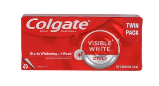 Thumbnail 1: COLGATE Twin Pack Visible White Daily Teeth Whitening Toothpaste 