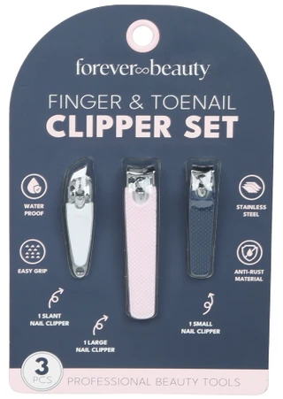 Thumbnail 1: Forever Beauty 3 Pk Finger & Toenail Clipper Set 
