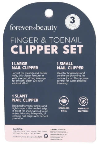 Thumbnail 2: Forever Beauty 3 Pk Finger & Toenail Clipper Set 