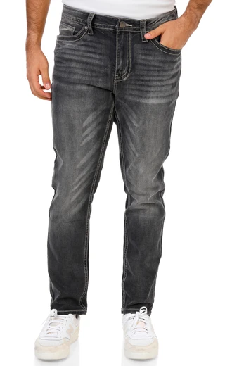 Thumbnail 2: F&R Denim  Men's Washed Skinny Jeans  