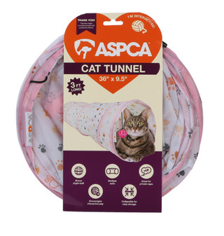 Thumbnail 1: ASPCA 36x9.5 Collapsible Paw Print Cat Tunnel with Jingle Ball 
