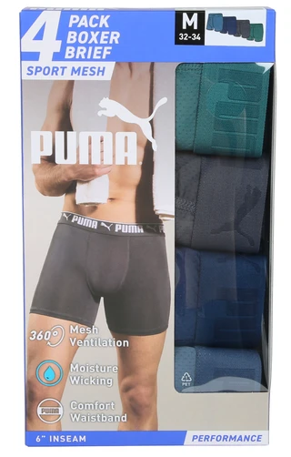 Thumbnail 1: Puma Men's 4 Pk Sport Mesh Boxer Briefs 