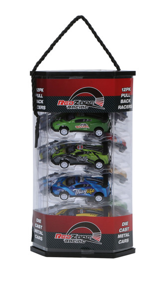 Thumbnail 2: Red Zone Racing 12 Pk Pull Back Die Cast Metal Race Cars 