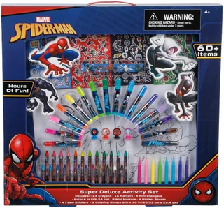 Thumbnail 1: Marvel 60 Pc Spiderman Deluxe Activity Set in Carry Case 