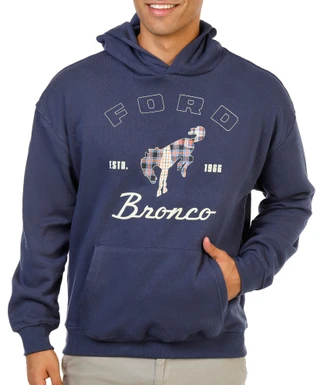 Thumbnail 1: Ford Men's Plaid Horse Bronco Kangaroo Pocket Hoodie 