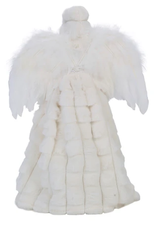 Thumbnail 2: Magical Season 17 in White Fur Christmas Angel Figurine 