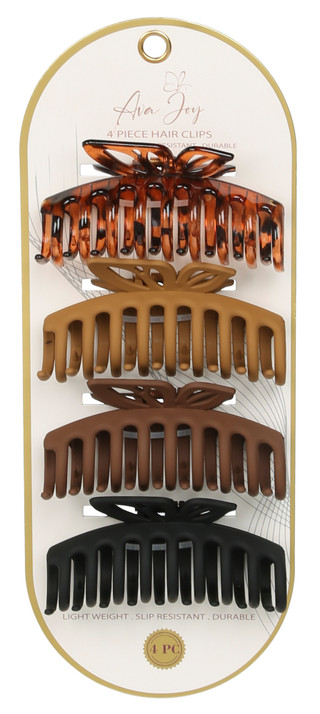 Thumbnail 1: AVA JOY 4 Pk Light Weight Durable Hair Clips 