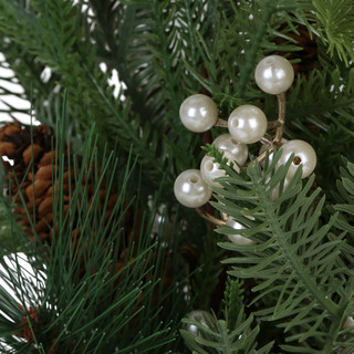 Thumbnail 3: Magical Season 20 in Christmas Fir with Pinecones & Berries in Ceramic Pot 