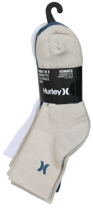 Thumbnail 2: Hurley Men's 8 Pk High Quarter Socks 