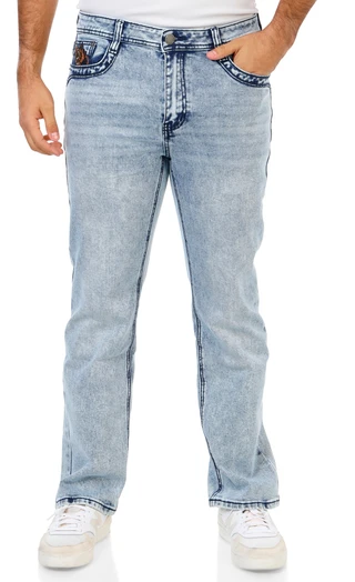 Thumbnail 2: F & R Denim  Men's Acid Wash Skinny Jeans  