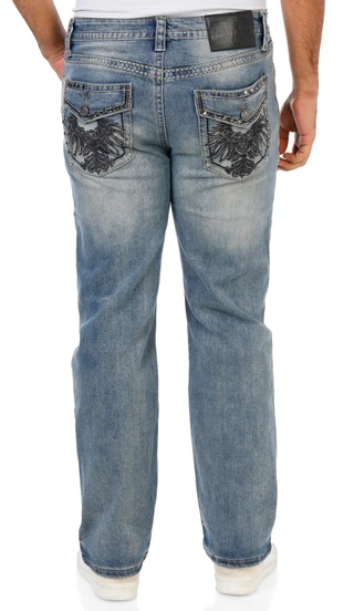 Thumbnail 1: F&R Denim  Men's Dark Wash Skinny Jeans  