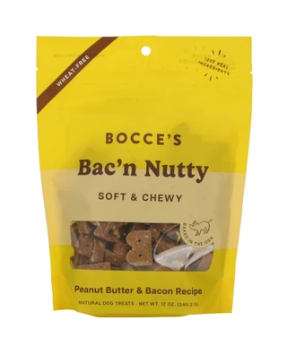 Thumbnail 1: Bocce's 12 oz Bac'n Nutty Peanut Butter & Bacon Dog Treats 