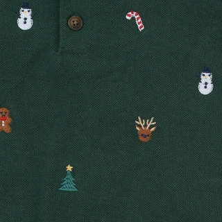 Thumbnail 2: WILLOW AND WYATT Toddler Boys 2 Pc Long Sleeve Christmas Polo w/ Cargo Pants 
