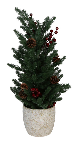 Thumbnail 1: Magical Season 26 in Christmas Tree with Pine Cones & Berries in Vase Decor 