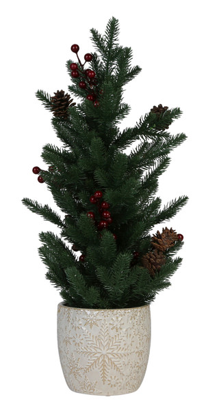 Thumbnail 2: Magical Season 26 in Christmas Tree with Pine Cones & Berries in Vase Decor 