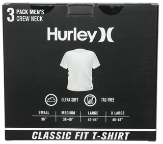 Thumbnail 2: Hurley Men's 3 Pk Ultra-Soft Classic Fit Crew Neck Tees 
