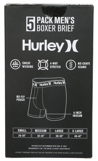 Thumbnail 2: Hurley Men's 5 Pk Boxer Briefs 