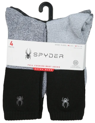 Thumbnail 1: Spyder Men's 4 Pk Extra Warm Full Cushion Boot Socks 