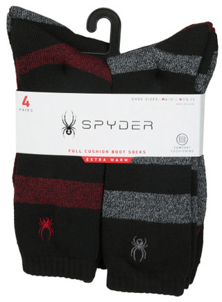 Thumbnail 1: Spyder Men's 4 Pk Extra Warm Full Cushion Boot Socks 