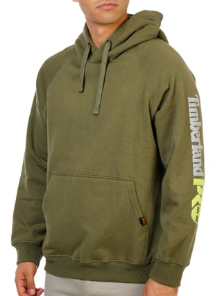 Thumbnail 1: Timberland Men's Solid Logo Kangaroo Pocket Pullover Hoodie 