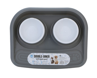 Thumbnail 1: Brooklyn Pet Gear 3 Pc Pet Double Diner Set with Removable Bowls 