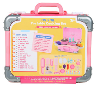 Thumbnail 2: Toy Chef 33 Pc Pack & Prep Portable Cooking Play Set w/ Carry Case 