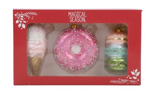Thumbnail 1: Magical Season 3 Pk Sweet Foods Christmas Ornaments 