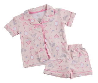 Thumbnail 2: Cutie Pie Baby Toddler Girls' Princess Print Pajama Set - 2 Piece 