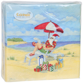 Thumbnail 1: Boston International 40 Ct Beach Santa Napkins  