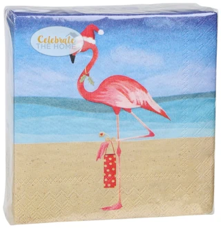 Thumbnail 1: Boston International 40 Ct Festive Flamingo Napkins  