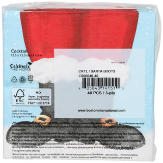 Thumbnail 2: Boston International 40 Ct Santa Boots Napkins  