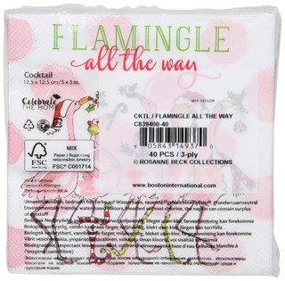 Thumbnail 2: Boston International 40 Ct Flamingle All The Way Napkins  