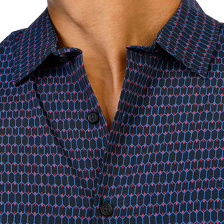 Thumbnail 2: Perry Ellis Men's Short Sleeve Slim Fit Print Button Down Shirt  