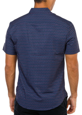 Thumbnail 3: Perry Ellis Men's Short Sleeve Slim Fit Print Button Down Shirt  