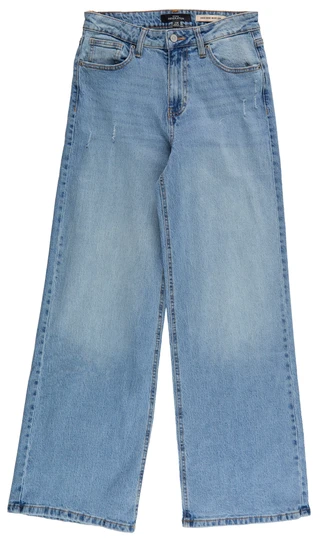 Thumbnail 1: BCBGeneration Junior's High Rise Wide Leg Fray Hem Jeans 