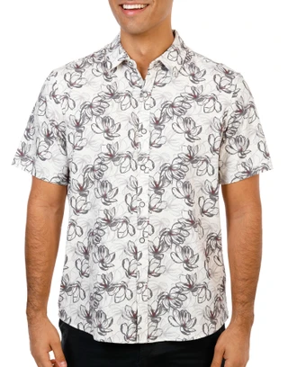 Thumbnail 1: Ike Behar Men's Short Sleeve Print Button Down Shirt  