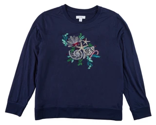 Thumbnail 1: Coral Bay Women's Plus Long Sleeve Christmas Shells Tee  