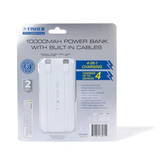 Thumbnail 2: Fisher 10K MAH 4-in-1 Power Bank with Built in Cables 