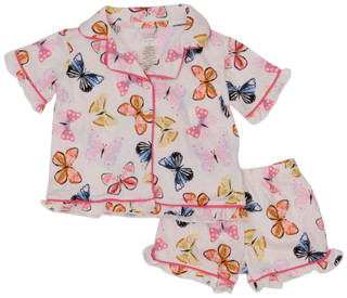 Thumbnail 1: Cutie Pie Baby Toddler Girls' Butterfly Print Pajama Set - 2 Piece 
