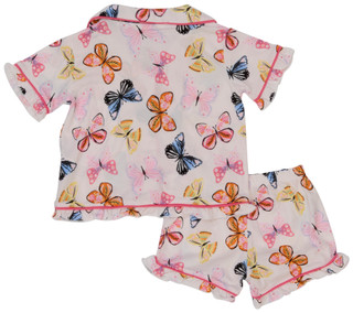 Thumbnail 2: Cutie Pie Baby Toddler Girls' Butterfly Print Pajama Set - 2 Piece 