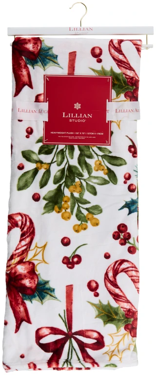 Thumbnail 1: Lillian Studio 50x70 Christmas Print Heavyweight Plush Throw 