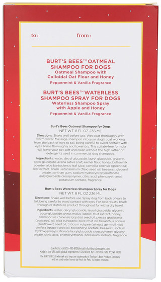 Thumbnail 2: Burt's Bees 2 Pc Christmas Peppermint & Vanilla Shampoo for Dogs 