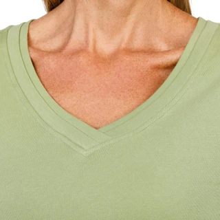 Thumbnail 2: Coral Bay Women's Petite 3/4 Sleeve Double V Neck Top 