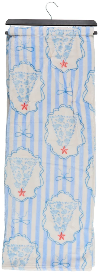 Thumbnail 2: Tis The Sea-Sun 50x70 Christmas Seashell Print Plush Throw 