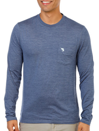 Thumbnail 1: Salt Life Men's Long Sleeve Brushed Crew Neck Pocket Tee 