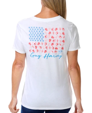 Thumbnail 2: Guy Harvey Women's Short Sleeve Sea Flag Outdoor Top 